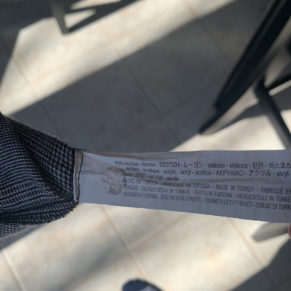 Zara Woman Smocked Black & White Plaid Babydoll Top size x-small - Picture 5 of 6